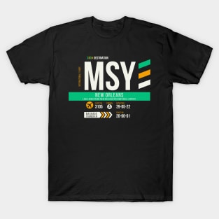 Vintage New Orleans MSY Airport Code Travel Day Retro Air Travel T-Shirt